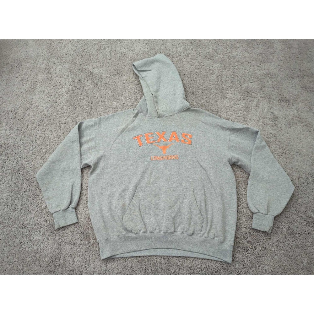 Vintage Texas Longhorns Hoodie Sweatshirt Mens XXL NCAA Red Oak Sportswear Gray